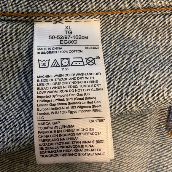GAP 100% cotton men's XL jean jacket - Picture 5 of 5